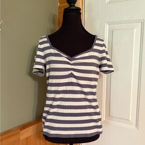 Madewell White and Gray Shirt